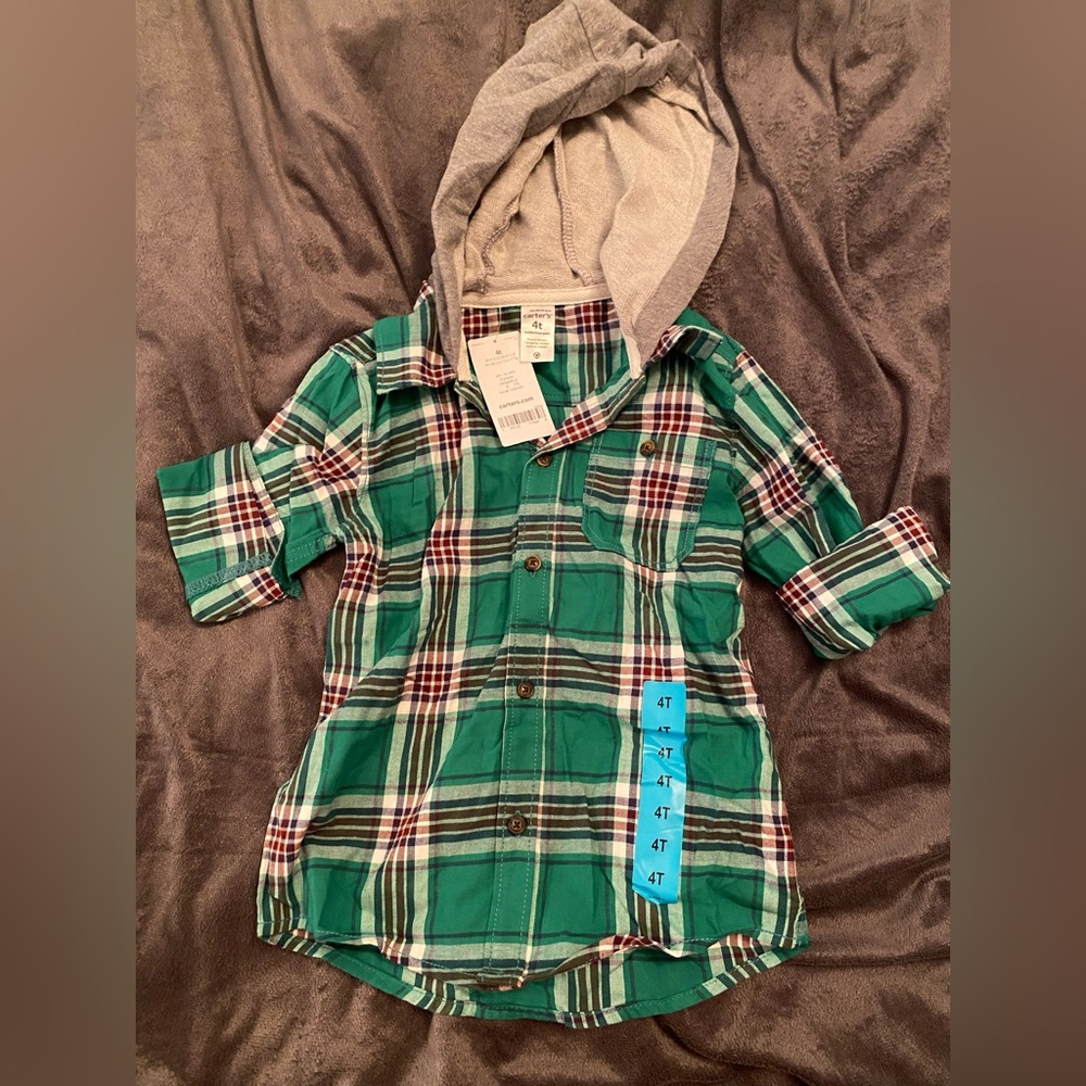 NWT Carters button-down with hoodie